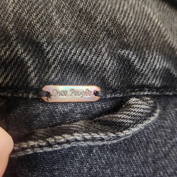 Free People Black Denim Jacket - Picture 2 of 3